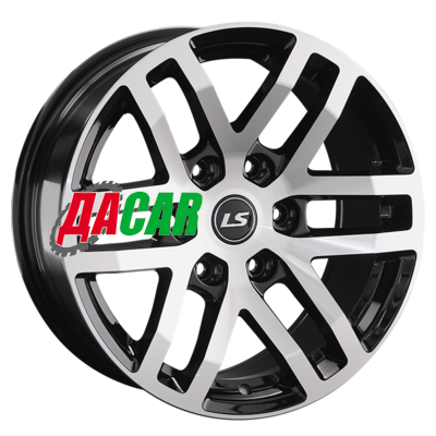 LS 1279 9x18/6x139,7 ET25 D106,1 BKF (конус, Колпак+лого)