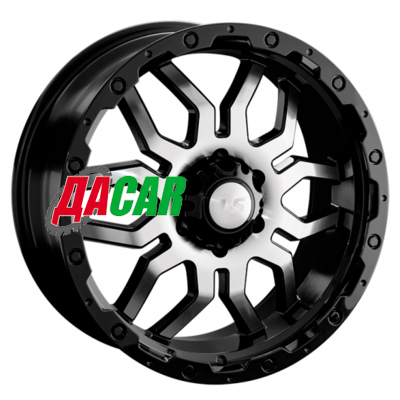 LS 1285 8x17/6x139,7 ET10 D110,5 BKF (конус, Колпак+лого)