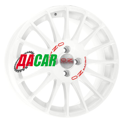 OZ Superturismo WRC 7x18/4x108 ET25 D65,1 White + Red Lettering
