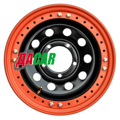 Off-Road Wheels УАЗ с псевдо бедлоком (оранжевый) 8x16/5x139,7 ET-3 D110 черный