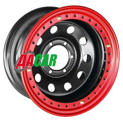 Off-Road Wheels Тойота Ниссан 8x16/6x139,7 ET-19 D110 черный с бедлоком (красный)