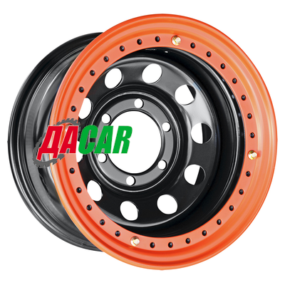 Off-Road Wheels Тойота Ниссан 8x15/6x139,7 ET-19 D110 черный с бедлоком (оранжевый)